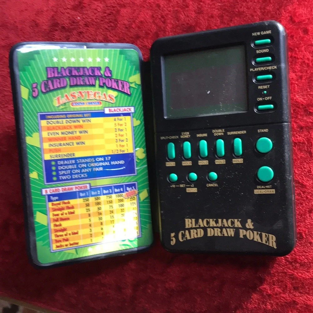 Handheld electronic video game console blackjack and poker game vintage